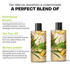 Tea Tree Oil Shampoo & Conditioner 250ml + Acai Oil 59ml - De Fabulous India