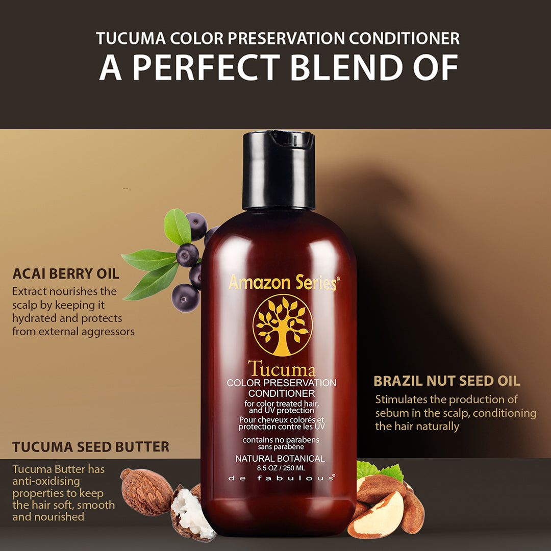 Amazon Series Tucuma Color Preservation Shampoo + Conditioner 250 ml  - De Fabulous India