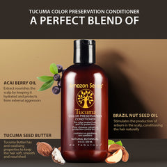 Amazon Series Tucuma Color Preservation Shampoo + Conditioner 250 ml + Acai Oil 59ml - De Fabulous India