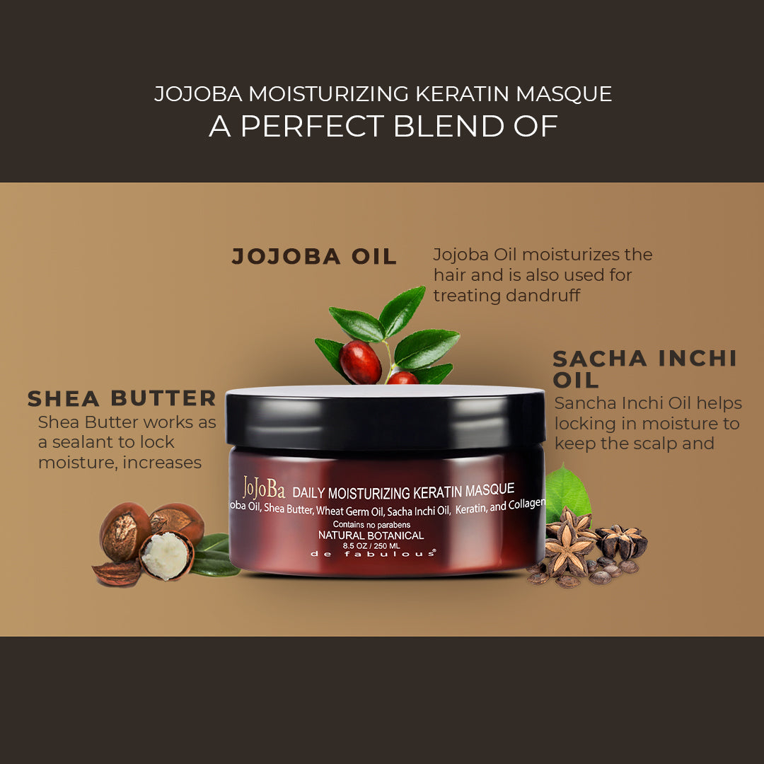 Amazon Series Jojoba Shampoo + Masque 250 ml + Acai Oil 59 ml - De Fabulous India