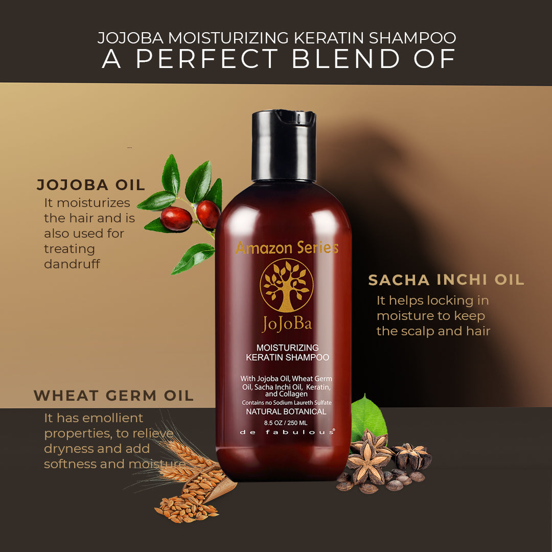 Amazon Series Jojoba Shampoo + Masque 250 ml + Acai Oil 59 ml - De Fabulous India