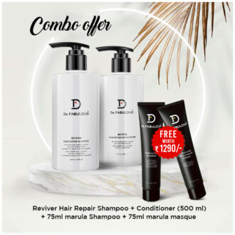 "De Fabulous Reviver Shampoo & Conditioner combo + Free Marula Oil Shampoo + Masque: Rejuvenate Your Hair with Reviving Care and Embrace the Luxury of Marula Oil"