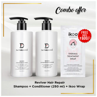 "De Fabulous Reviver Shampoo & Conditioner combo + Free Ikoo Thermal Wrap: Transform Your Hair with Revitalizing Care and Styling Innovation"