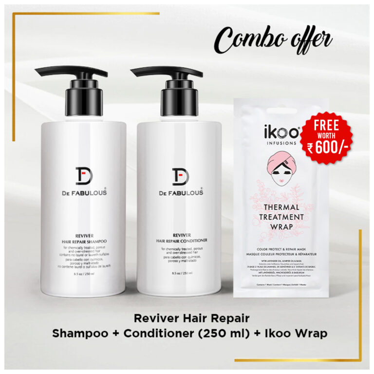 "De Fabulous Reviver Shampoo & Conditioner combo + Free Ikoo Thermal Wrap: Transform Your Hair with Revitalizing Care and Styling Innovation"