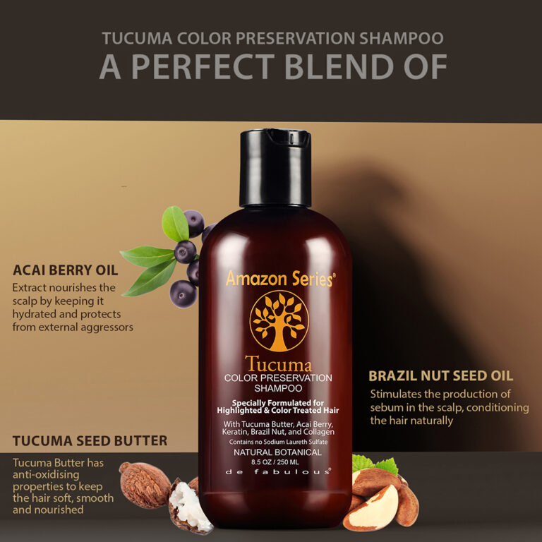 Tucuma color preservation shampoo - A perfect blend of Acai berry oil, Brazil nut seed oil, Tucuma seed butter.