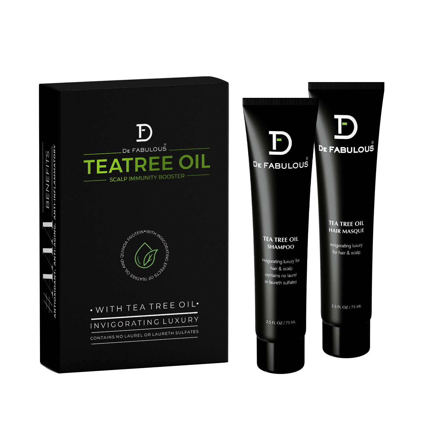 "Tea Tree Oil Shampoo & Masque Combo: Invigorating Cleansing and Rejuvenating Treatment for Healthy, Balanced Hair"
